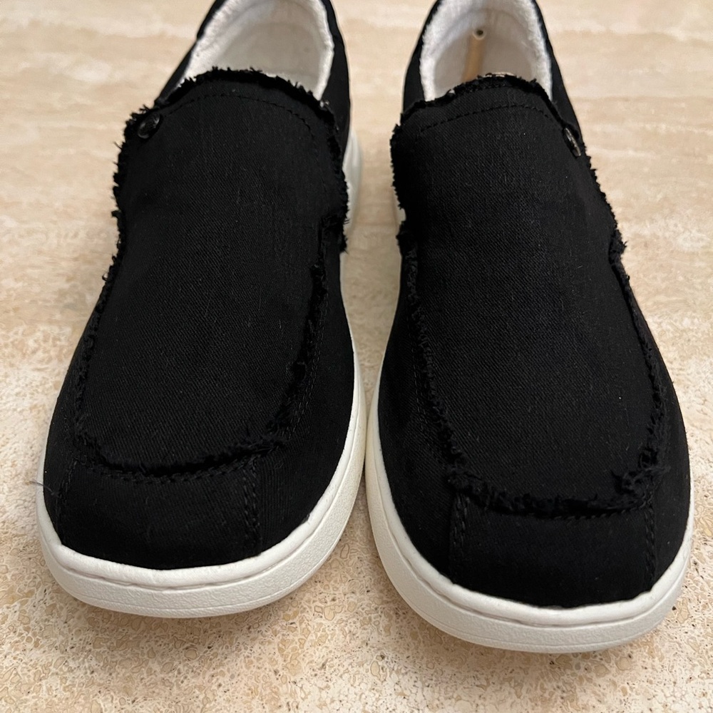 Vionic Black Slip-On Loafers with White Soles